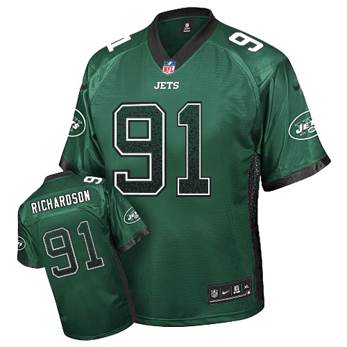 Men's Limited Sheldon Richardson Nike Jersey Green - #91 Drift Fashion NFL New York Jets